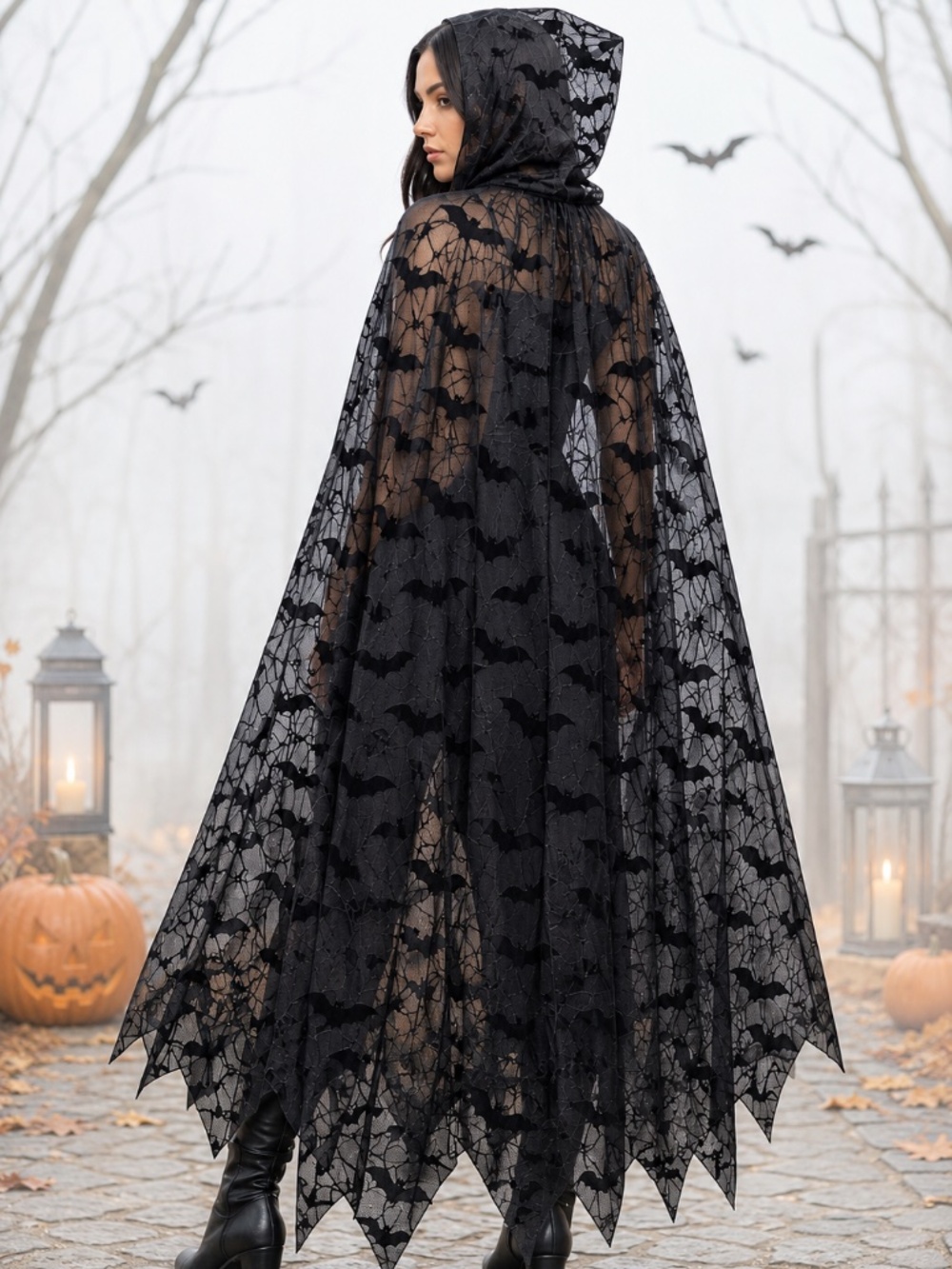 Halloween Bat Hooded Cape
